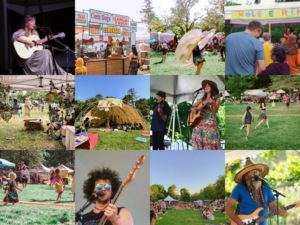 Collage of activities to do at the Whole Earth Festival