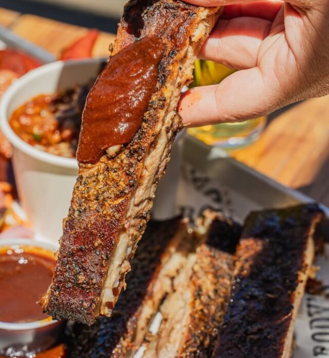 close up image of ribs with bbq sauce