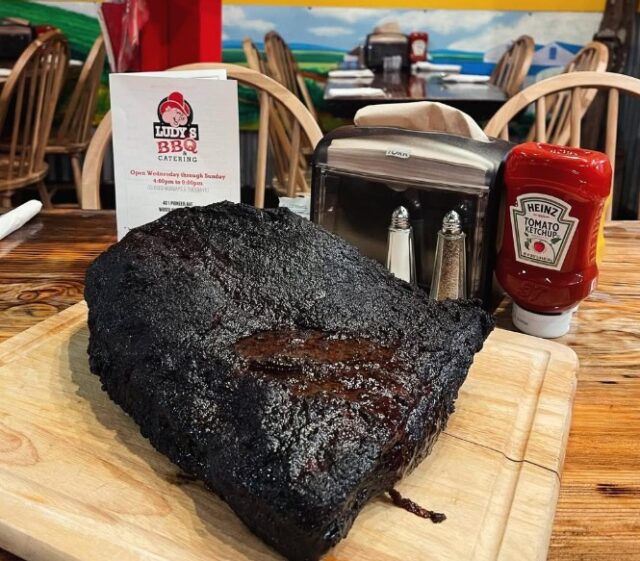 Slow-cooked bbq brisket not cut