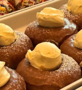 Donuts with ice cream in the hole.